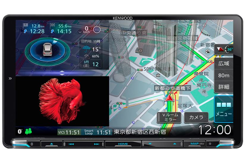 ケンウッド、新ポータブルナビ「ココデス」や初のデジタルルームミラー