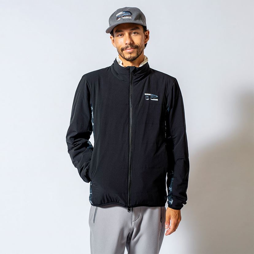 フリースジャケット グレー系チェック リバーシブル　Rosasen ゴルフ フリースジャケット グレー系チェック リバーシブル Rosasen