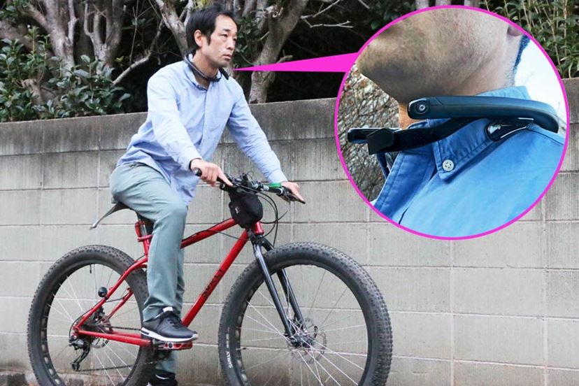自転車やバイクに乗る人に！ 首にかけて使用する全方位録画ドライブ