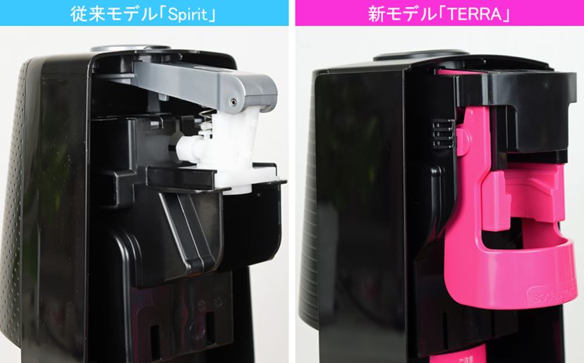 ワンタッチで素早くガスシリンダーを装着できる新機能がイイ