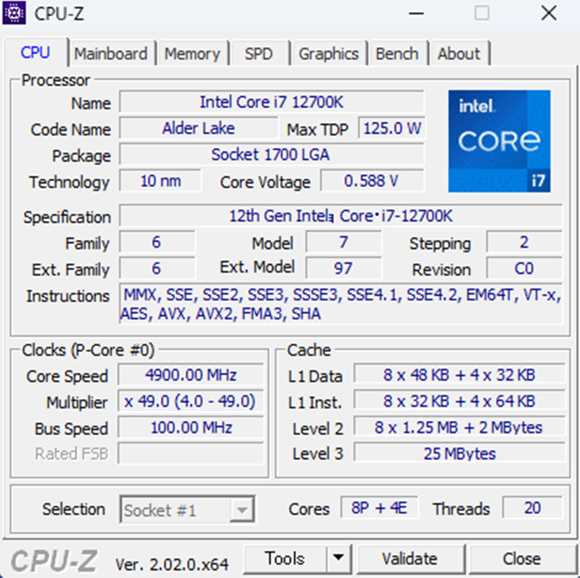 i7-12700KF Intel プロセッサ Core