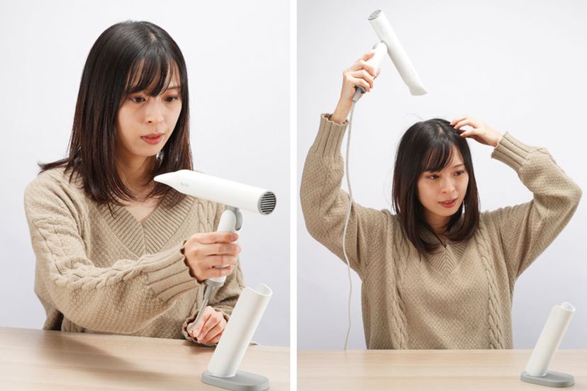 髪を乾かすのが面倒な人にも推せる！ ハンズフリーでも使える大風量ヘアドライヤー「Re・De Hairdry」 - 価格.comマガジン