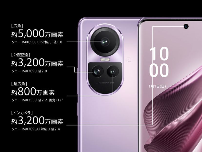 28分の急速充電が魅力のミドルハイスマホ「OPPO Reno10 Pro 5G