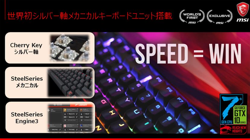 一挙35モデル投入！ MSIから最新の第7世代Core i7を搭載したゲーミング 