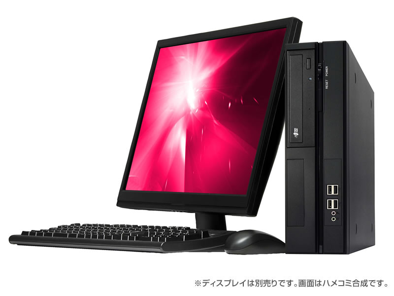 大画面ディスプレイ(別売り)の接続が可能で、十分な拡張性も持ったコンパクトな省スペーススリム筐体