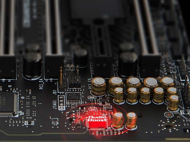 Audio Boost4�́ANahimic2�AHD�I�[�f�B�I�v���Z�b�T�A��p�A���v�ƍ��i���R���f���T�𓋍ڂ��A�����I�ɑ��̉�H����Ɨ����ĉ\�Ȍ���m�C�Y�̏��Ȃ��I�[�f�B�I�M�����m�ۂł���悤���܂��B