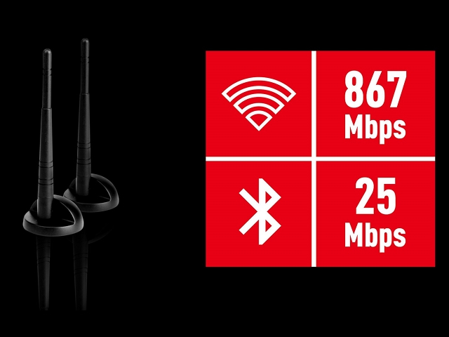 ������INTEL WI-FI AC & BLUETOOTH�\�����[�V�����B�X�}�[�g��MU-MIMO�Z�p���g�p���AWIFI AC�̑��x���ő�867Mbps�܂ň����グ�܂��B