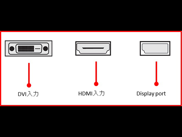 3�n���̃f�B�X�v���C���́BDVI�AHDMI 1.4�ADP 1.2�A���ꂼ��̓��͂ɑΉ����Ă��܂��B