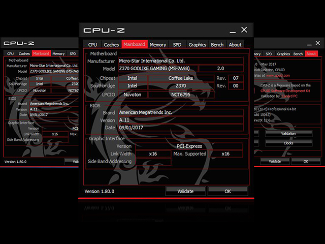 CPU-Z MSI�Q�[�~���O�G�f�B�V����: CPUID�`�[���Ƌ��͂��AMSI�h���S���̕`���ꂽ���ʔł�CPU-Z���J���BCPU���x�A���������x�ABIOS��ver���A�V�X�e���̏d�v�ȏ������W�ł��܂��B