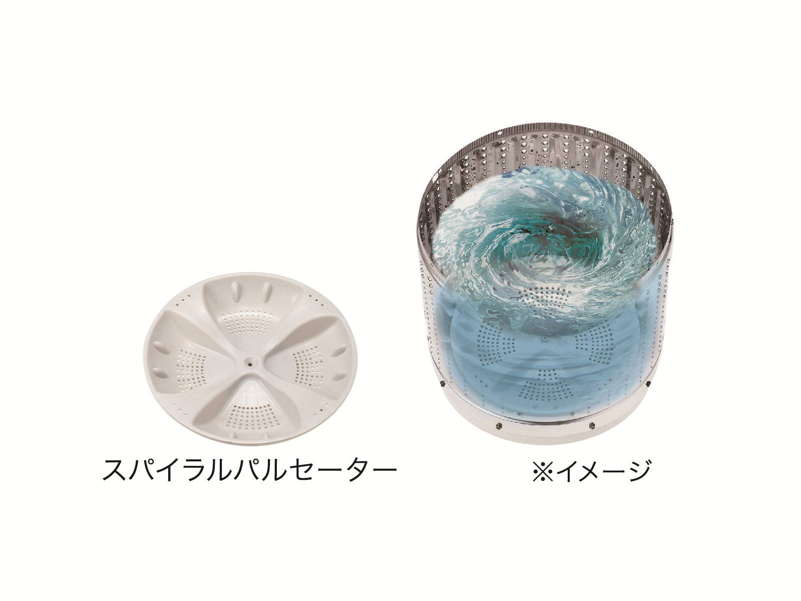 「スパイラルセーター」の作り出す水流が汚れをしっかり洗浄