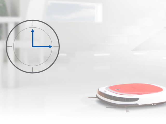 外出から帰ったら、もう床はきれいに掃除済みです。1日1回掃除するようにD35にスケジュールを設定すると、誰もいなくても自動的に掃除します。