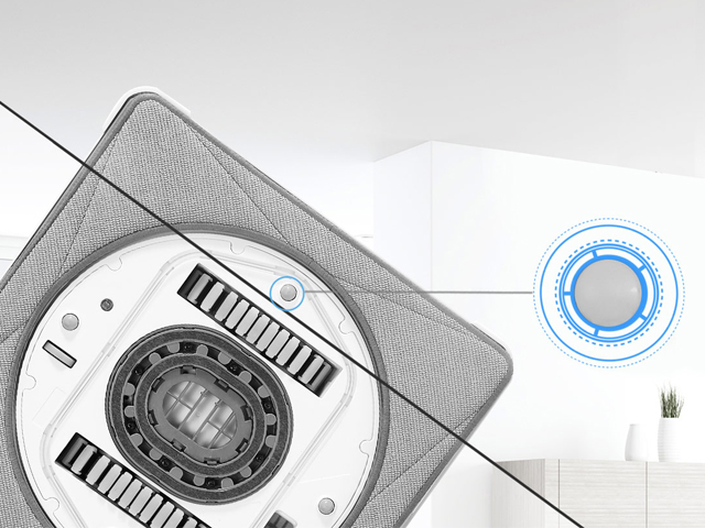 ボールセンサーを搭載したW930は、フレームのないガラスの縁を検出して、W930が落下しないようにします。