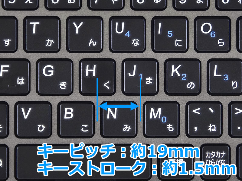 �L�[�s�b�`�A�L�[�X�g���[�N�̉���}�ł��B���ꂼ��̊Ԋu��������Ă��܂��B