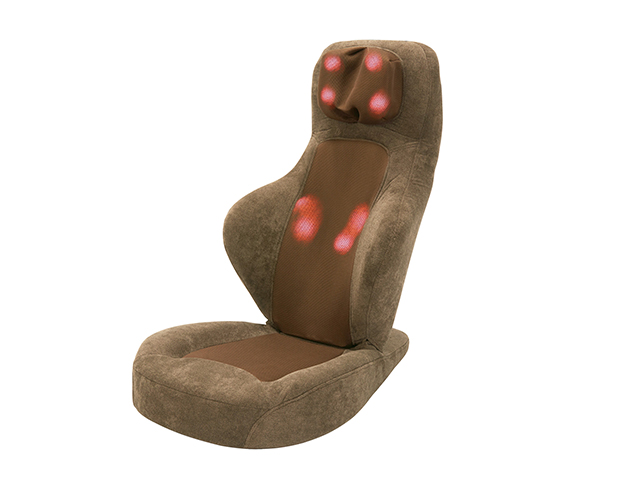 背もたれとヘッドレストにはそれぞれ4個、計8個のヒーター機能付きのもみ玉を搭載