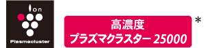 高濃度プラズマクラスター25000搭載