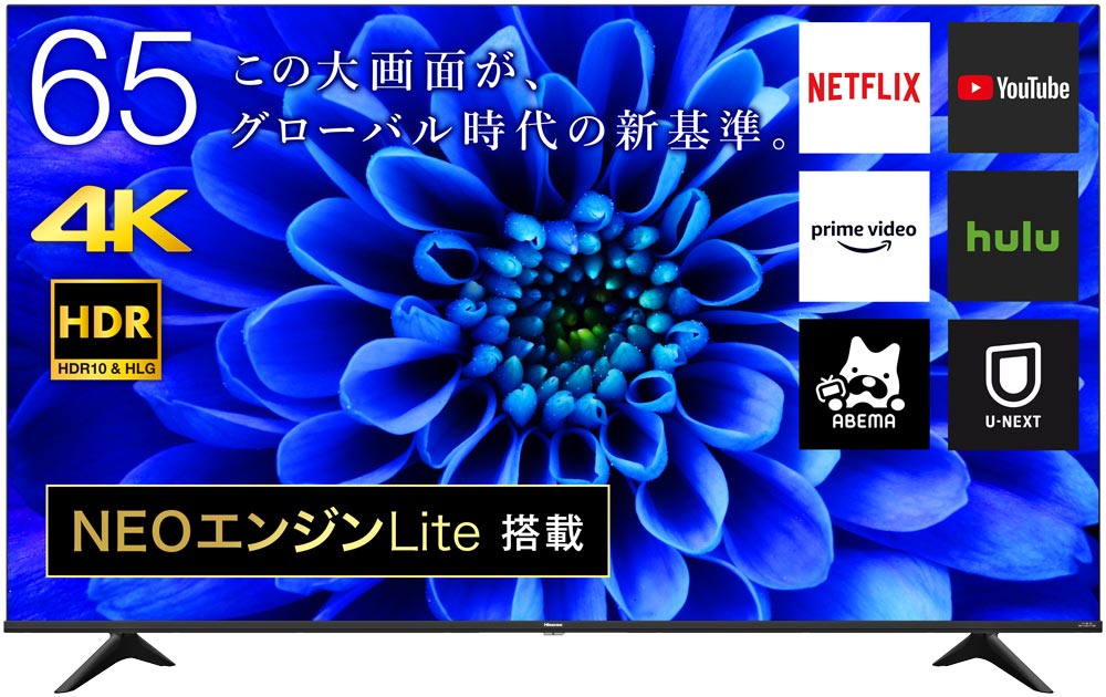 ハイセンス65型4Kチューナー内蔵液晶テレビ65E6G 3年保証 - テレビ ...