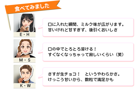 �H�ׂĂ݂܂����@�u���ɓ��ꂽ�u�ԁA�~���N�����L����܂��B�Â�����ǊÉ߂����A��������������v�iE�EH�j�u���̒��łƂ�Ƃ�n����I�@�����Ȃ��Ȃ�������Ď₵�����炢�i�΁j�v�iM�E�r�j�u���������`���R�I�@�Ƃ������炩���B���������Â�����A�����Ŗ��������v�iK�EW�j