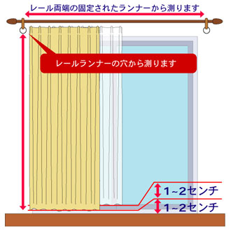 はき出し窓(カーテンの場合)