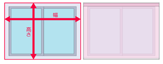 窓枠を覆う取り付けの場合