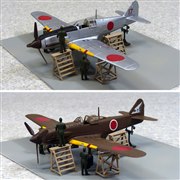 (上から)「三式戦 飛燕 二型 増加試作機 キ61-U」「三式戦 飛燕 二型 キ61-U」