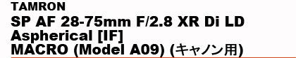 TAMRON�@SP AF 28-75mm F/2.8 XR Di LD Aspherical [IF] MACRO (Model A09) (���ݗp)