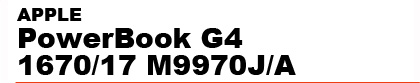 APPLE�@Powe�@Book�@G4�@1670/17�@M9970J/A