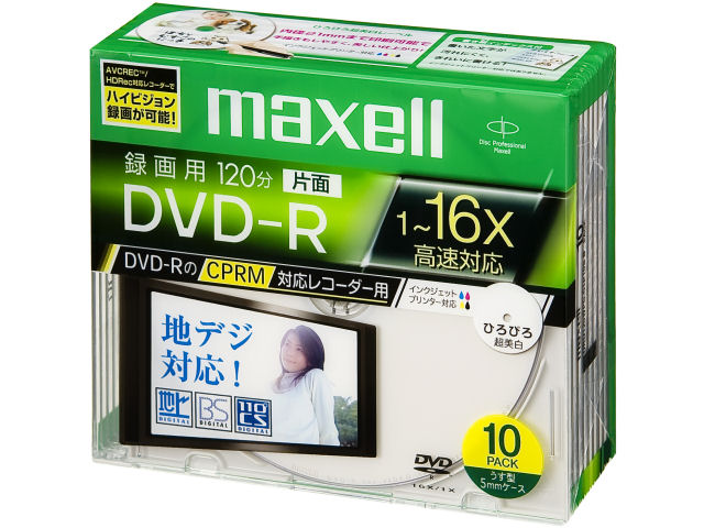 DRD120WPC.S1P10S B (DVD-R 16�{�� 10���g) �̐��i�摜