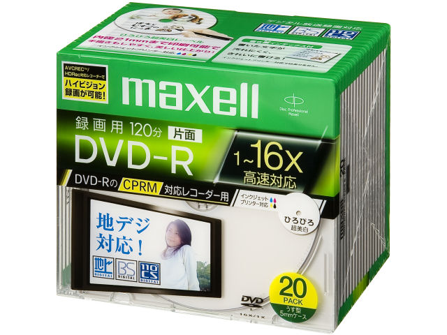 DRD120WPC.S1P20S B (DVD-R 16�{�� 20���g) �̐��i�摜