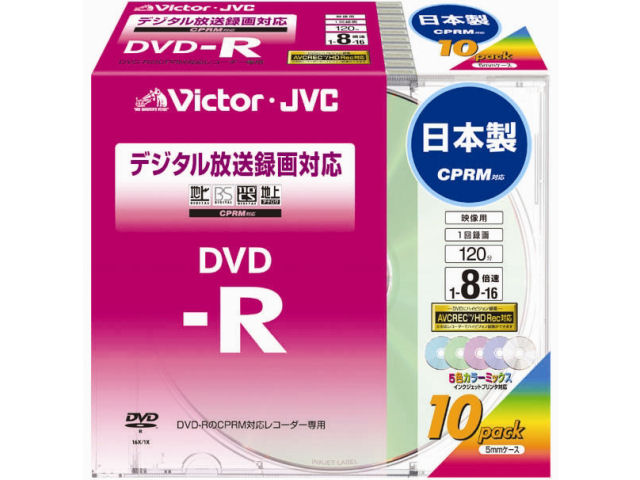 VD-R120CL10 (DVD-R 16�{�� 10���g) �̐��i�摜