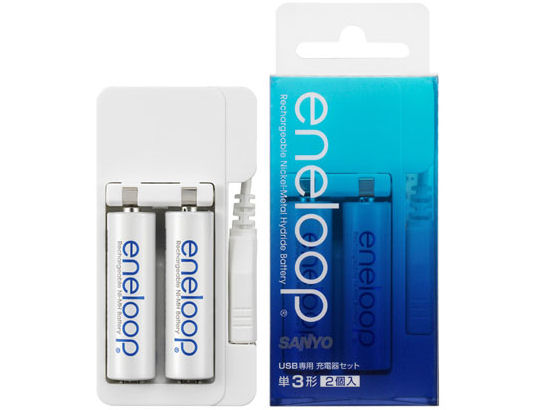 eneloop(�G�l���[�v)�P3�`2�tUSB��p�[�d��Z�b�g N-MDU01S �̐��i�摜
