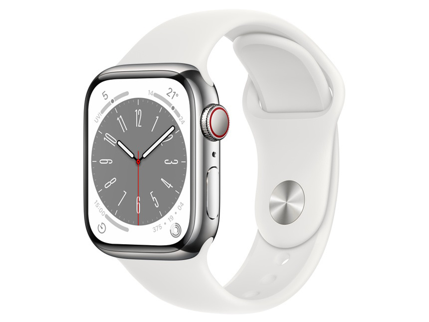 Apple Watch Series 8 GPS+Cellularモデル 41mm ステンレススチールケース/スポーツバンド