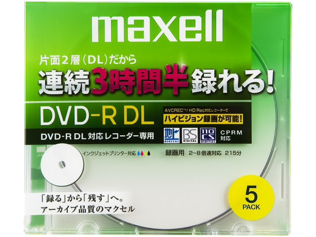 DRD215WPB.5S (DVD-R DL 8�{�� 5���g) �̐��i�摜
