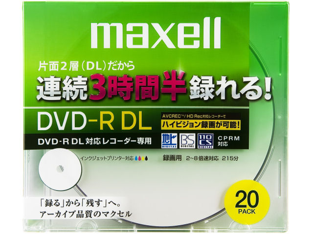 DRD215WPB.20S (DVD-R DL 8�{�� 20���g) �̐��i�摜