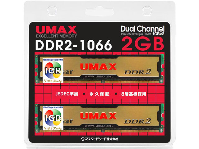 Pulsar DCSSDDR2-2GB-1066OC (DDR2 PC2-8500 1GB 2���g) �̐��i�摜