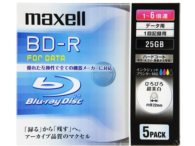 BR25PWPC.5S (BD-R 6�{�� 5���g) �̐��i�摜