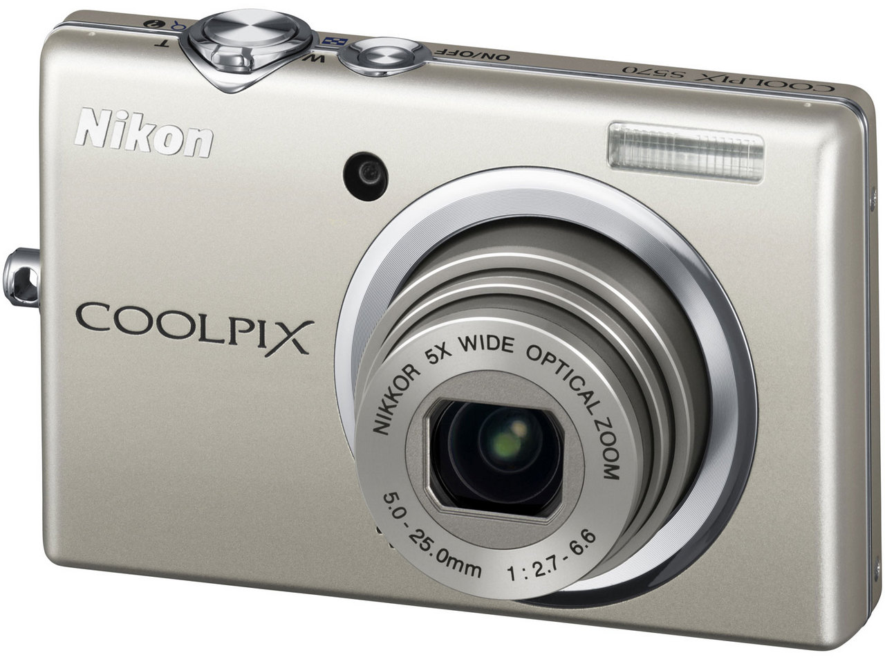 『本体 正面1 シルバー』 COOLPIX S570 の製品画像