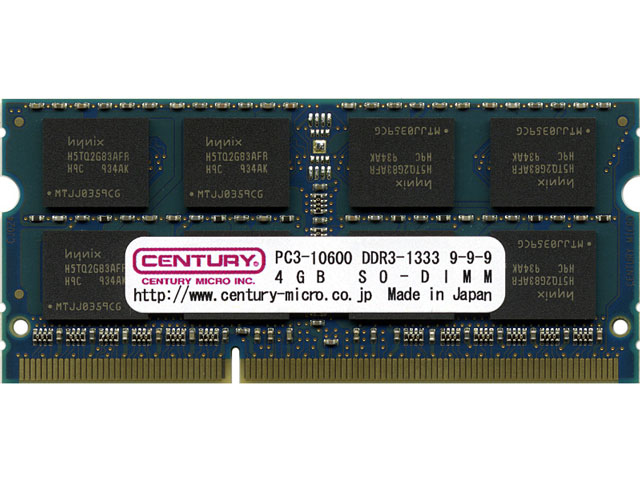 CD4G-SOD3U1333 (SODIMM DDR3 PC3-10600 4GB) �̐��i�摜