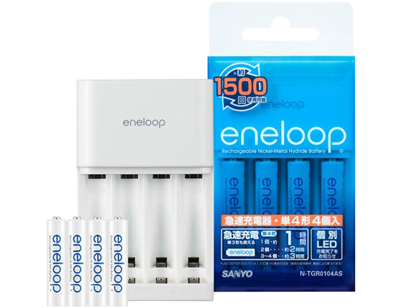 eneloop �P4�`4�t 2�{���E3�{���Ή� �}���[�d��Z�b�g N-TGR0104AS �̐��i�摜