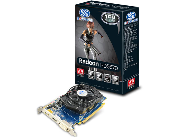 SAPPHIRE HD5670 1G GDDR5 PCI-E DUAL DVI-I/HDMI/DP (PCIExp 1GB) �̐��i�摜