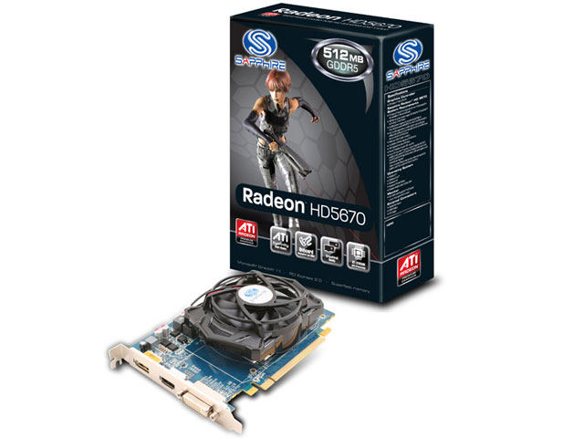 SAPPHIRE HD5670 512M GDDR5 PCI-E HDMI/DVI-I/DP (PCIExp 512MB) �̐��i�摜
