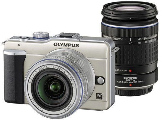 OLYMPUS　PEN E-PL1 ミラーレスカメラ シルバー オリンパス オリンパス・ペン Lite E-PL1 ダブルズームキット