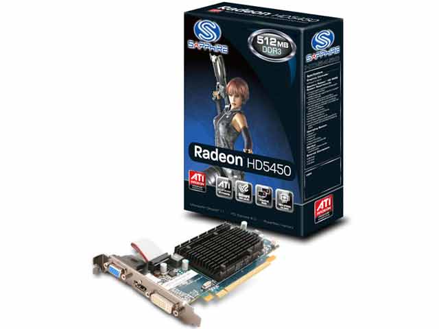 SAPPHIRE HD5450 512M DDR3 PCI-E HDMI/DVI-I/VGA (PCIExp 512MB) �̐��i�摜