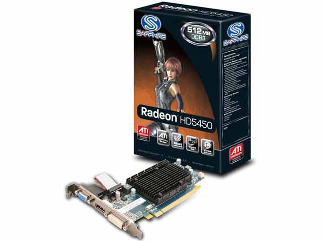 SAPPHIRE HD5450 512M DDR3 PCI-E VGA/DVI-I/DP (PCIExp 512MB) �̐��i�摜