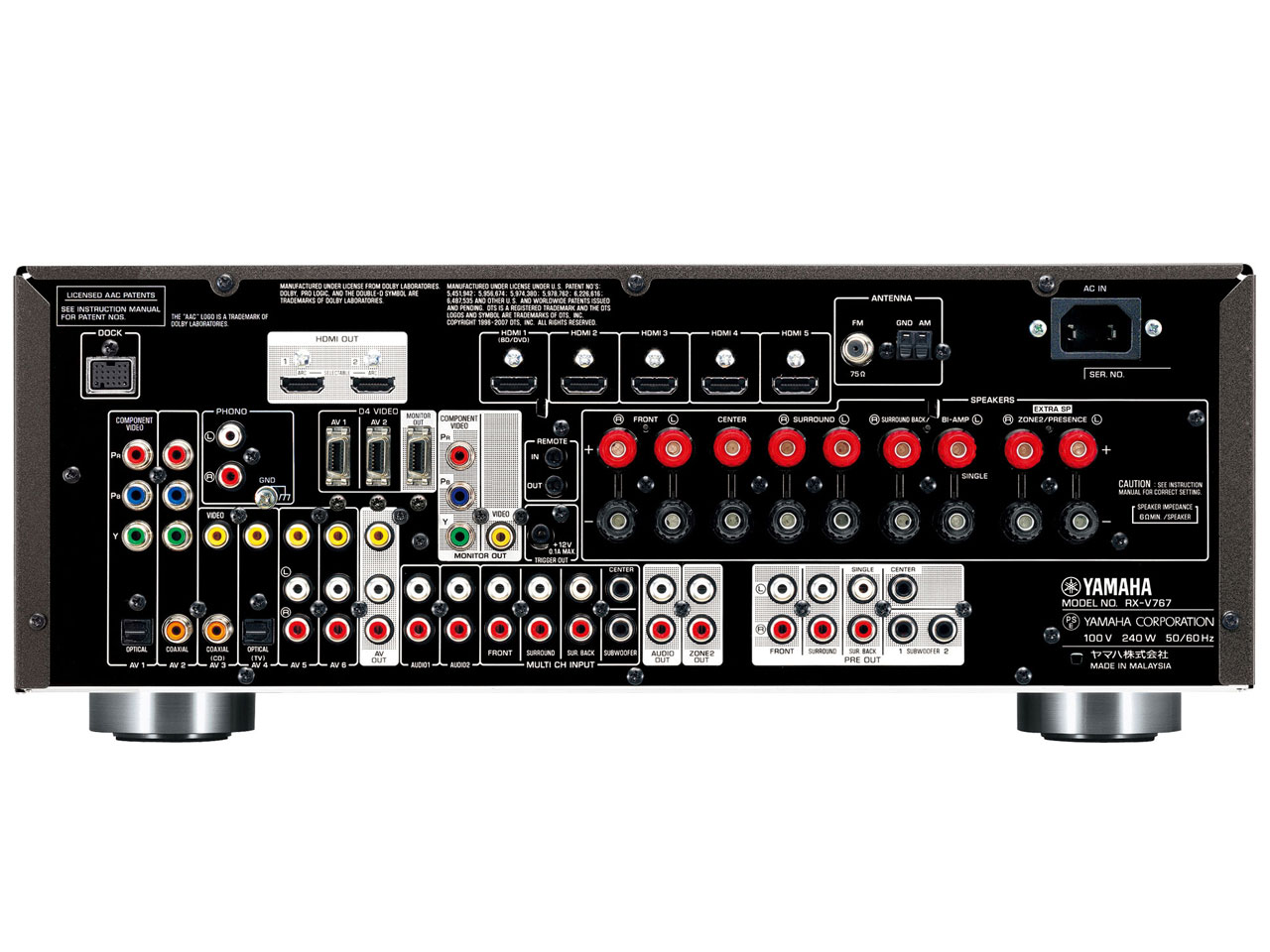 �w�{�� �w�ʁx RX-V767(B) [�u���b�N] �̐��i�摜