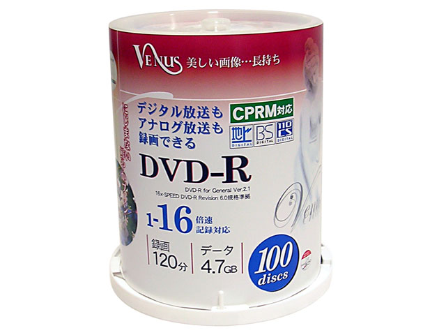 VCP-16X100PW [DVD-R 16�{�� 100���g] �̐��i�摜