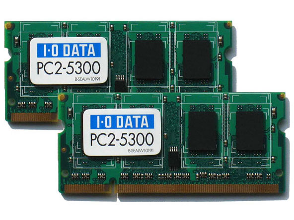 SDX667-H1GX2/EC [SODIMM DDR2 PC2-5300 1GB 2���g] �̐��i�摜