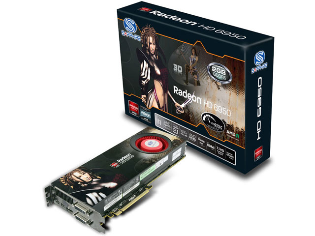SAPPHIRE HD6950 2G GDDR5 PCI-E DL-DVI-I+SL-DVI-D/HDMI/ DUAL MINI DP [PCIExp 2GB] �̐��i�摜
