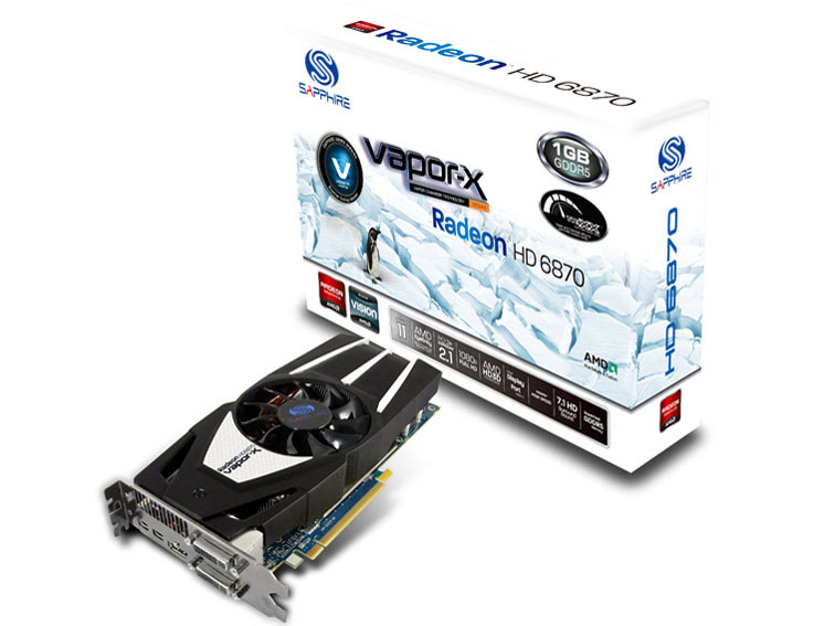 SAPPHIRE VAPOR-X HD6870 1G GDDR5 PCI-E DL-DVI-I+SL-DVI-D/HDMI/DUAL MINI DP [PCIExp 1GB]