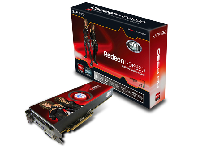 SAPPHIRE HD6990 4G GDDR5 PCI-E DVI-I/QUAD MINI DP [PCIExp 4GB] �̐��i�摜