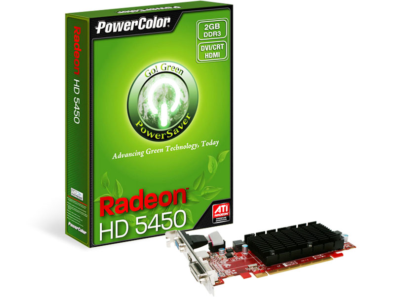 PowerColor Go! Green HD5450 2GB DDR3 HDMI AX5450 2GBK3-SH [PCIExp 2GB]